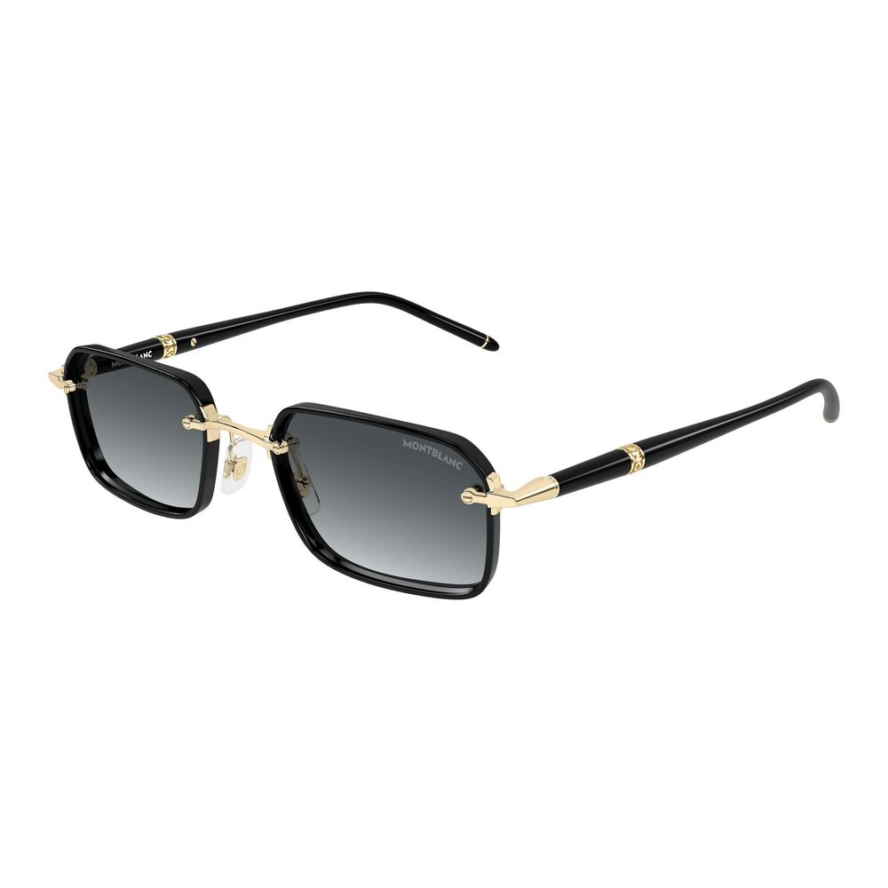 NWT Mont Blanc MB0483S Gold Black 54mm Sunglasses